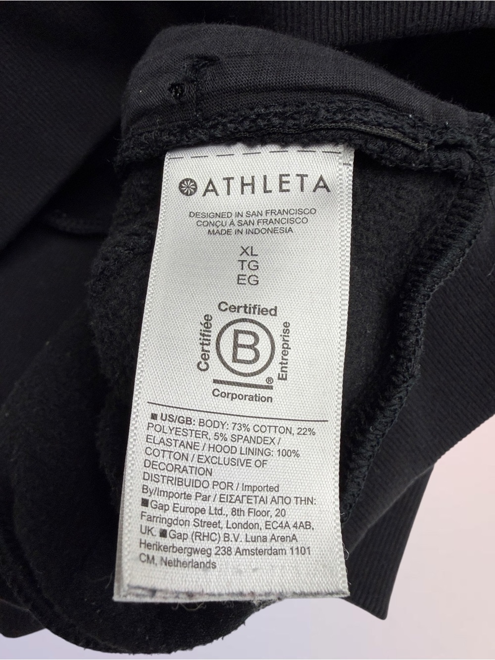 ATHLETA Women’s XL Black Hoodie Sweatshirt - Picture 5 of 5
